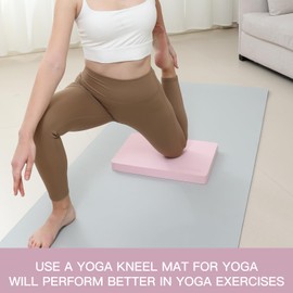 WUWAN Yoga kneeling mat, 1.5in Thick,Knee Push-ups, Plank Support & Yoga Elbows/Knees Mat Provides Cushion for Kneeling & Elbows (pink)