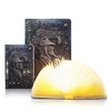 QXMGCBOK Retro Folding Book Lamp,Novelty LED Night Light,Relief 3-Color Desk