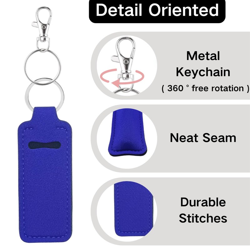 KUKEANVO 3 Pcs Chapsticks Holder Keychain for Lipstick, Lip Balm