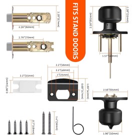 EVOTECH 1 Pcs Matte Black Round Door Konbs Square Panel Interior Hardware For Bedroom