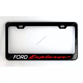 none FORD EXPLORER Black License Plate Frame Custom Made of Powder Coated Metal