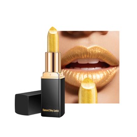 Metallic Gold Color Changing Shimmer Lipstick for Women,3D Shine High Impact Long Lasting Hydrating Transfer Proof Lipstick,Creamy Matte Non Sticky Plumping Lip Gloss,Full Coverage Lip Color Makeup 01