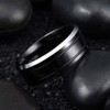 King Will Classic Men 8mm Black Tungsten Carbide Rings Polished