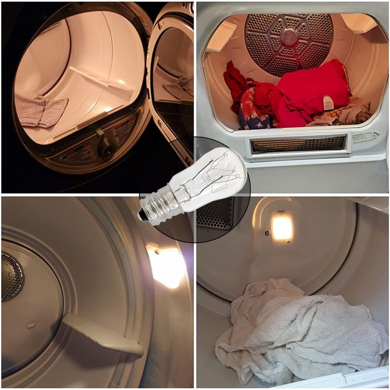 WE05X20431 Dryer Drum Replacement Bulbs,120V/10W/E12,Dryer Light Bulb Compatible with GE