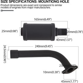 Exhaust Pipe Header with Muffler For Predator 196cc 212cc Honda GX160 GX200 Coleman CT200U CT200U-EX BT200X Baja Warrior MB200 Mini Bike Go Kart Performance Parts