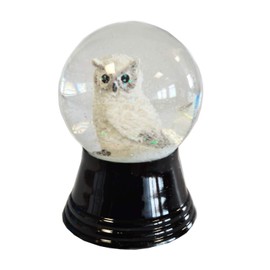 VIENNA SNOWGLOBE Snow Globe Real Glass Globe – Almost Like Real Snow Motif: Snow Owl, 4.5 cm