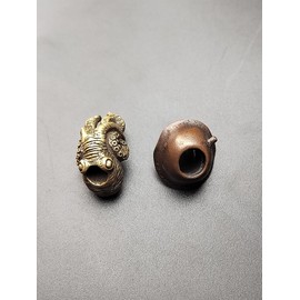 Ccanku C1142 Ethnic Warrior Helmet Brass Knife Beads New Sea Animal Octopus EDC Paracord Knife Lanyard Umbrella Rope Cord Outdoor Knife Pendant Paracord Lanyard Bead (2 pcs)