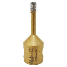 HXIN Vacuum brazed Diamond Hole Saw with 5/8"-11 Thread Classical Golden for Dry or Wet Drilling on Hard Porcelain Ceramic Tile Masonry Granite Marble Used on Angle Grinder (6mm 1/4")