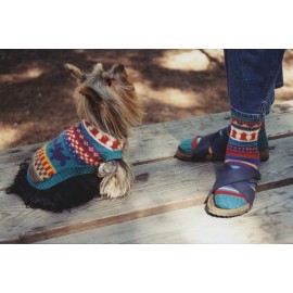 Fiber Trends Knitting Pattern AC-46x Walking the Dog - Dog Sweater & Human Socks
