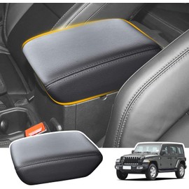 Funda para Consola Central Compatible con Jeep Wrangler JL 2018-2024 y Jeep Gladiator 2020-2023, Protector de Tapa de Caja de Respaldo de Brazo de Microfibra de Cuero