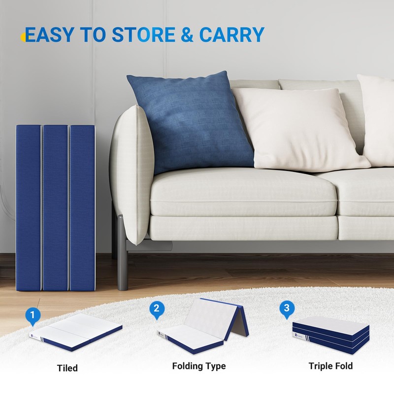 Avenco Trifold Mattress, 4 Inch Folding Mattress Twin Size, Memory