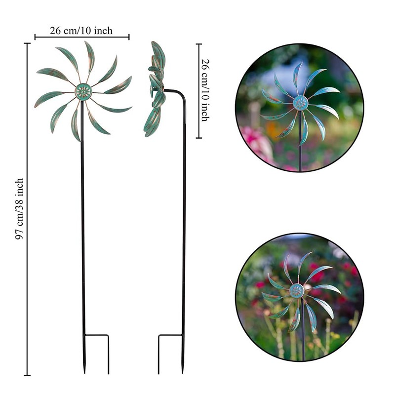 Stargarden Wind Spinners Outdoor Metal, Garden Pinwheels Waterproof Wind Sculptures,