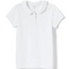 Lands' End School Uniform Girls Short Sleeve Ruffle Collar Knit