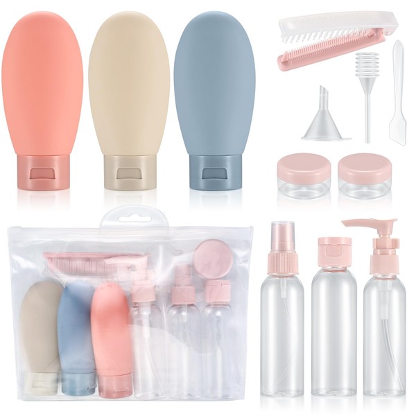 12 Piece Travel Bottles Set, 60 ml Travel Cosmetic Bottles,