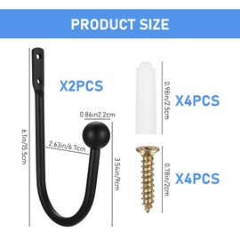 XxinXrongMetal Curtain Holdbacks, 2 Pcs Curtain Drapery Holdbacks, Curtain Tieback Hooks, Wall Mounted Window Curtain Holder Hooks, Drapery Holdbacks for Fixed Curtain or Hanging Items