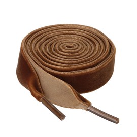 Allegra K Flat Velvet Shoelaces 0.6 Inches Wide Ribbon Shoe Laces Strings for Sneakers Shoes Boots Brown 160cm/63