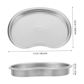 KOMBIUDA Stainless Steel Tray Emesis Basin Reusable Leakproof Metal Utility Plate for Doctor Tools Easy to Clean and Maintain for Medical Use