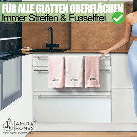 Amira Homes® Premium Microfibre Cloths for Streak-free Shine, Ecological Cleaning Cloths without Cleaning Agents, Universal for Household, Windows and Much More