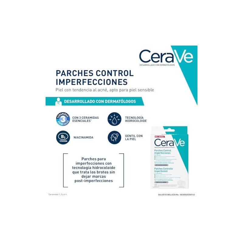 CeraVe Parches Anti Imperfecciones, Transparentes e Invisibles Sobre la Piel