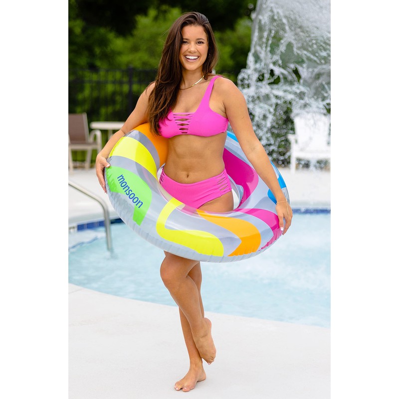 monsoon [Citrus] 2-Pack Luxury Pool Floats Swimming Float Beach Tube