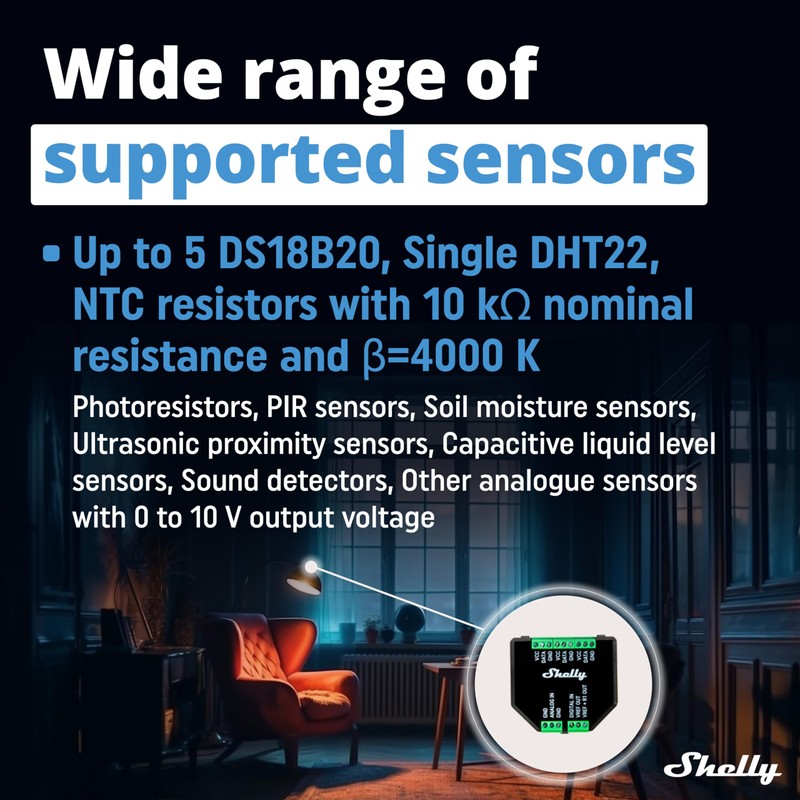 Shelly Plus Add-On | Wi-Fi & Bluetooth Add-On for Shelly