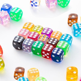OZMAIN [Industry's Most Colors! Colorful Acrylic Dice That Change Appearance with Light - 30 Pieces] Dice Set dice 1 Side 16mm TRPG Board Game Also Great for Interior Decor (2 Pieces x 15 Colors = 30