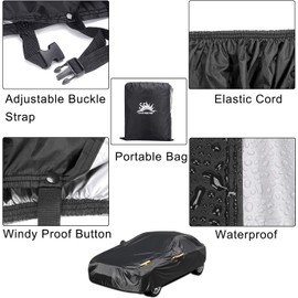 COLOR RAIN TIME COLOR RAIN TIME UV Protection Car Cover Windproof Dustproof Scratch Resistant Outdoor Universal Full Car Covers for Sedan XXXL