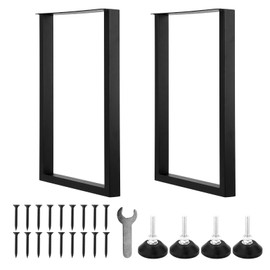 ManyiHome 28 Inch Adjustable Furniture Legs, Square Reinforced Steel OfficeTable Legs Set of 2, Max Load 1000 lbs Heavy Duty Desk Legs, for Dining Table,Desk, Coffee Table