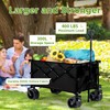Collapsible Wagon with Wheels, 400LBS Wagons Carts Foldable, Beach Carts
