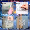 Taspire 190Pcs Glitter Snowflake Window Stickers Silver, Reusable Self Clings