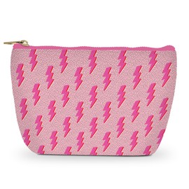 Studio Oh! Cosmetic Clutch - Makeup Organizer for Travel Size Toiletries - Metal Zippered Clutch Closes Securely - Water Resistant Vegan Leather - Charged Up Clutch