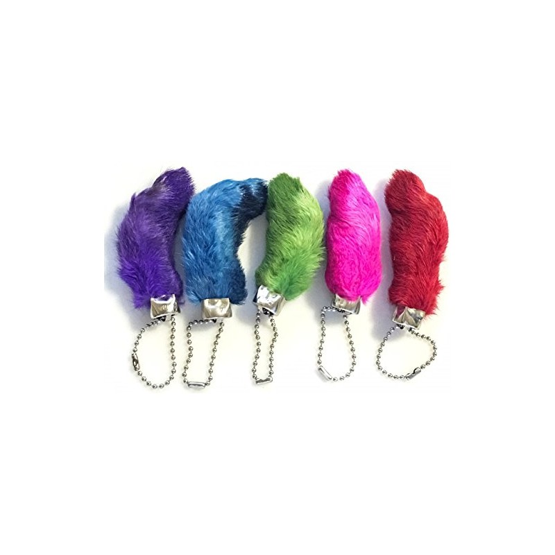 Dangerous Threads Premium Rabbit Rabbits Foot Keychain Bright Assorted Colors