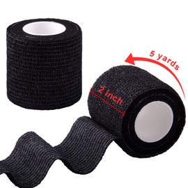 BQTQ 60 Rolls Self Adhesive Bandage Wrap 2 Inch Self Adherent Wrap Self Stick Bandages Wound Wrap Tape Stretch Bandage for Wrist Ankle Swelling Sprains(Black)