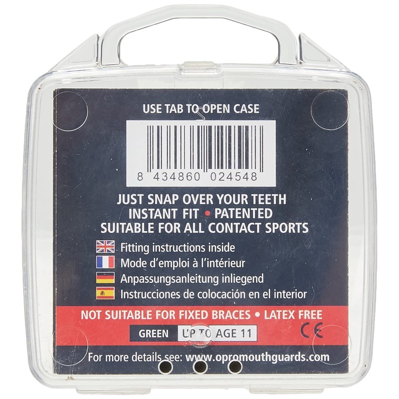 Opro Snap-Fit Junior Mouth Guard - Neon Green