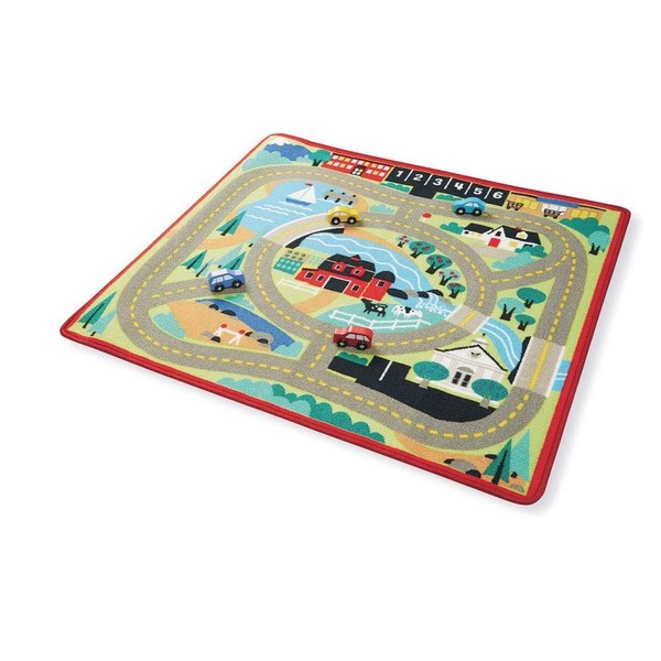 Melissa & Doug Round the Town Road Rug and Car
