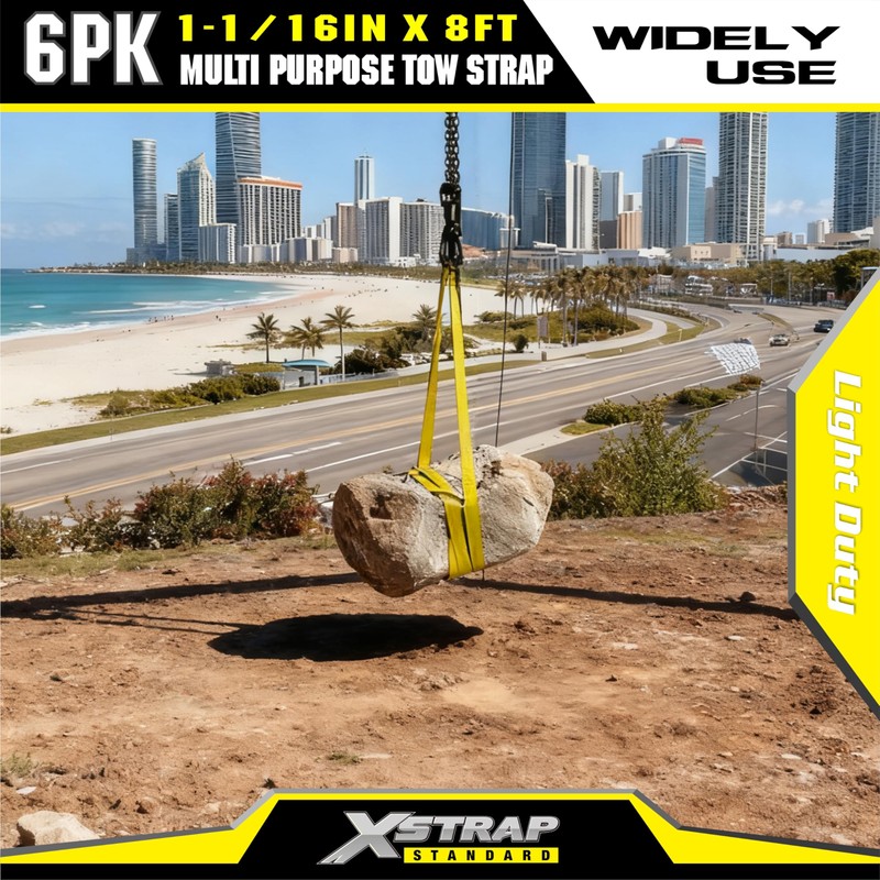 XSTRAP STANDARD 6PK 1" x8' Lift Sling Web Strap/Wear Guard