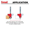 Freud Quadra-Cut Radius Rounding Over Bit with Perma-Shield Coating for