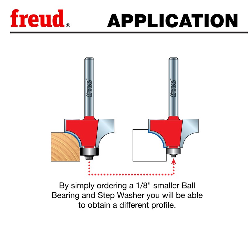 Freud Quadra-Cut Radius Rounding Over Bit with Perma-Shield Coating for