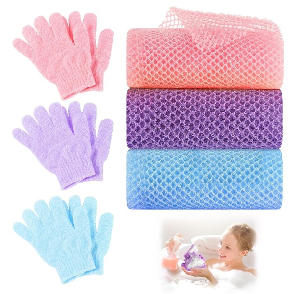 African Net Sponge, 9-Piece Set for Deep Cleaning and Exfoliation,