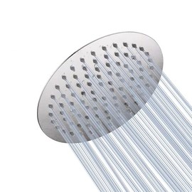 SOLVEX Cabezal de Ducha de Lluvia Alta Presión de 8”, Regaderas para Baño de Acero Inoxidable, Shower Head, Acabado Satinado, SP-50017-2