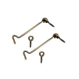 Copper Hook and Eye Latch, Door Window Cabinet Locker Latches, Retro Bronze Door Locks, Kennel Box Locks, 7.5cm, 2 Pcs