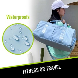 Gym Duffle Bag, Womens Mens Gym Bag, Folding Duffle Bag with Wet Bag and Shoe Compartment, Travel Duffle Bag, Airplane Travel Duffle Bag, Sports Fitness Tote, Swimming Yoga, Waterproof
