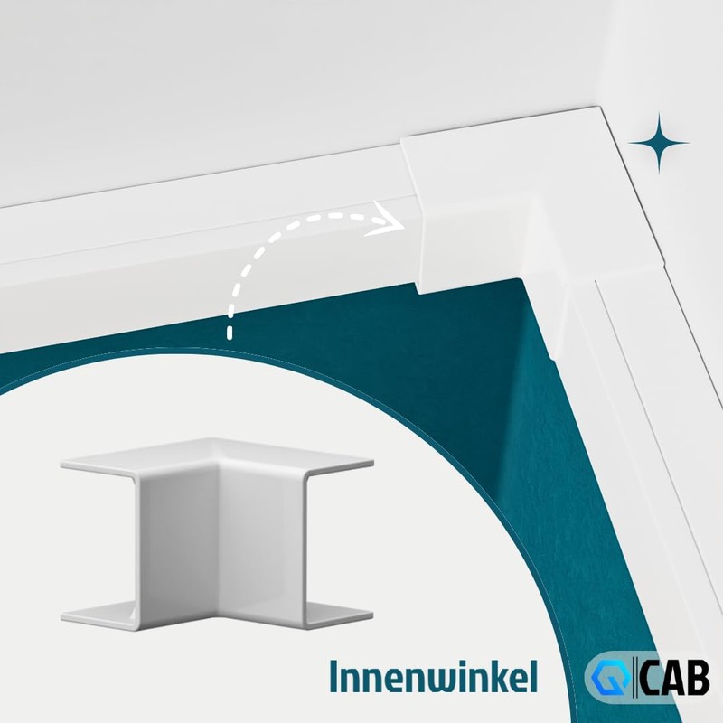 QCAB Connectors Set for Cable Duct 1.5 x 1.0 cm,