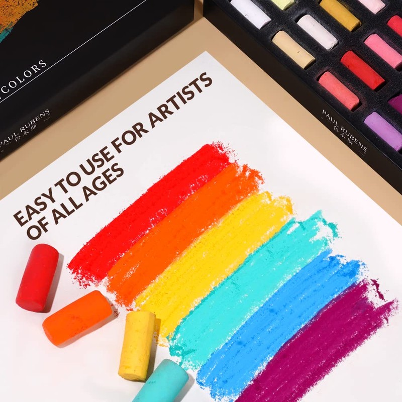 Paul Rubens Professional Soft Pastels, Handmade 72 Vibrant Colors Chalk