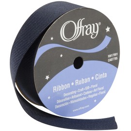 Offray 110276 Grosgrain Ribbon 7/8" X18', Navy