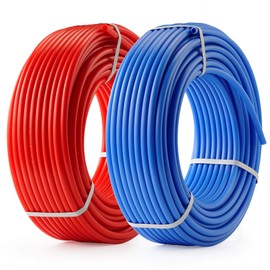 ZELCAN PEX Water Pipe PEX Tubing 1/2 Inch, 2 Rolls of 300ft PEX-B Coil Hose, Non Oxygen Barrier PEX Water Tubes for Water Line & RV Sewer Hose, PEX Radiant Heat Tubing(Red+Blue)