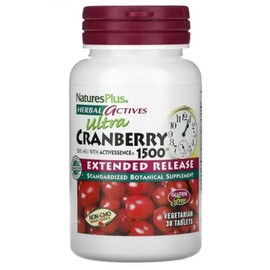 Nature's Plus Herbal Herbal Actives Ultra Cranberry Cranberry 1500 1500mcg 30 tablets, 1 piece / 네이처스플러스 허브 Herbal Actives Ultra 크랜베리 Cranberry 1500 1500mcg 30정, 1개