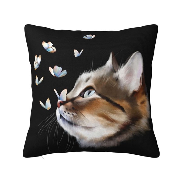 Black Cat Pillow Covers Case 18"×18" Lovely Throw Pillowcase Double-Sided