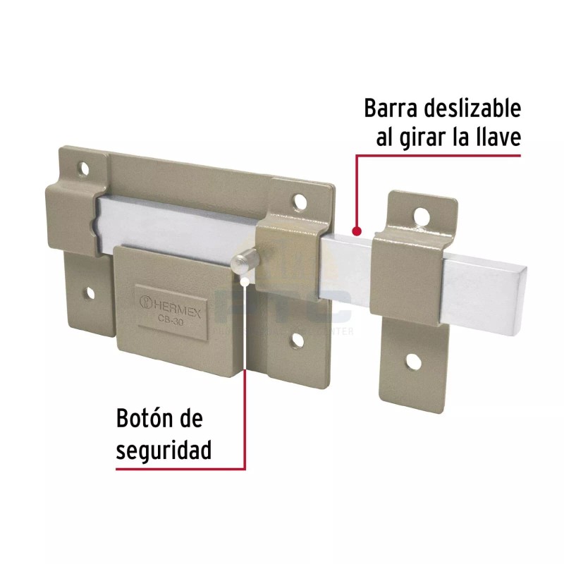Hermex CB-30 Fixed bar lock, external cylinder