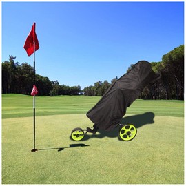 J&C Golf Push Cart Cover, Golf Pull Cart Cover Waterproof Dust-Proof Golf Bag Rain Cover Black Raincoat for Golf Bag Cart 30x62x130cm